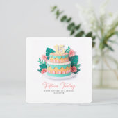 Pastel Paper-Cut Cake 15th Birthday Kaart (Staand voorkant)