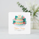 Pastel Paper-Cut Cake 15th Birthday Kaart (Staand voorkant)