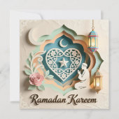 Pastel Papercut Ramadan Kareem Groet Kaart (Voorkant)