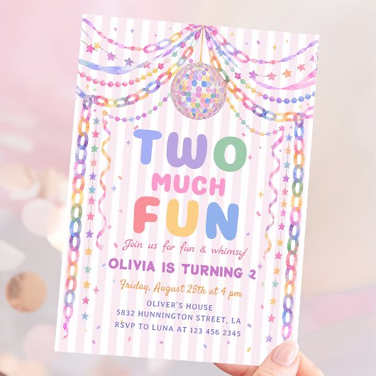 Pastel Papieren Ketting Disco Two Much Fun 2de Ver Kaart