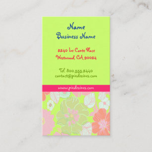 Pastel paprika's retro florals visitekaartjes