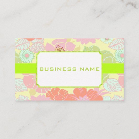 Pastel paprika's retro florals visitekaartjes (Achterkant)