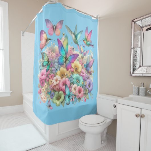 Pastel paradijs douchegordijn (In situ)