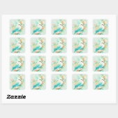 Pastel Paradijs Kaketoe Vierkante Sticker (Vel)
