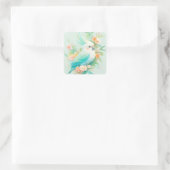 Pastel Paradijs Kaketoe Vierkante Sticker (Tas)