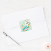 Pastel Paradijs Kaketoe Vierkante Sticker (Envelop)