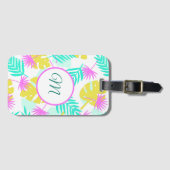 Pastel Paradijs Met Monogram Bagagelabel (Voorkant (horizontaal))