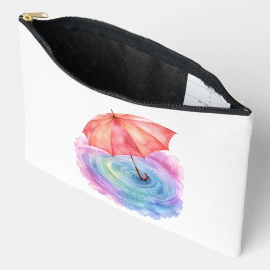Pastel Paraplu Waterkringen Aquarel Kunst Etui (Open)