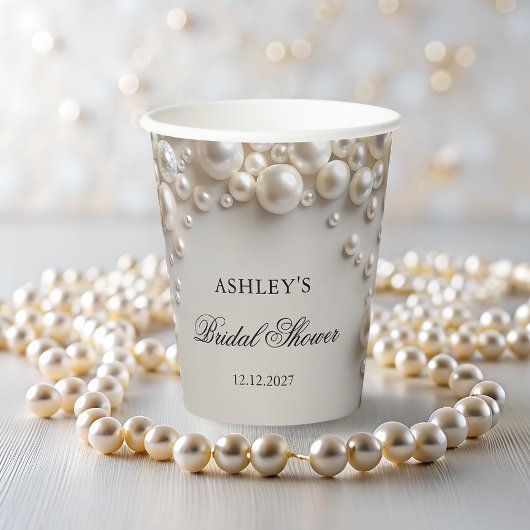 Pastel Parels Elegant Vrijgezellenfeest Papieren Bekers