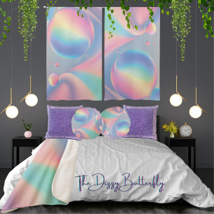 Pastel Partij van Rainbow Bubble Swirls Katoen Rond Kussen