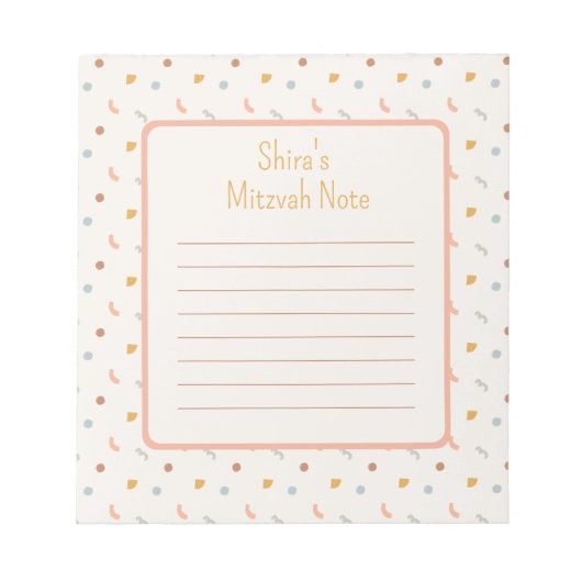Pastel party Mitzvah Note Notitieblok (Voorkant)