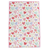 Pastel Party (Multi-Color Hearts) Medium Cadeauzakje (Achterkant)