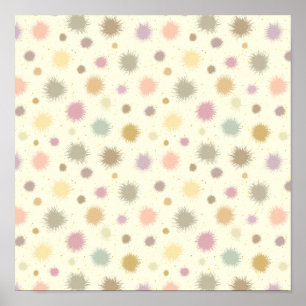 Pastel Party Pollen - naadloos patroon. Poster