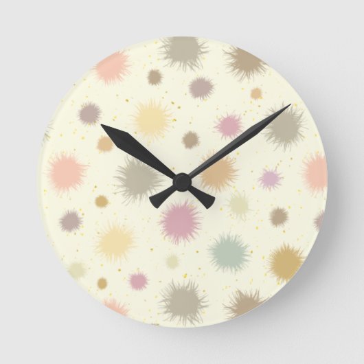 Pastel Party Pollen - naadloos patroon. Ronde Klok (Voorkant)