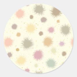 Pastel Party Pollen - naadloos patroon. Ronde Sticker
