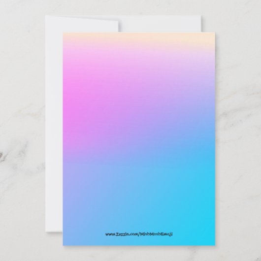 Pastel Party Pooper Emoji Verjaardag Uitnodigen Kaart (Achterkant)