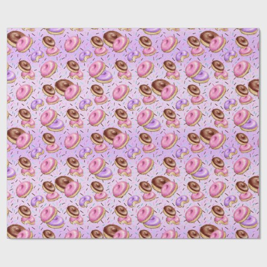 Pastel Party Sweets Donuts Verjaardag Cadeaupapier (Vlak)