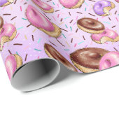 Pastel Party Sweets Donuts Verjaardag Cadeaupapier (Rol Hoek)