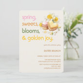 Pastel Pasen Brunchen Uitnodiging | Lente Feestje (Staand voorkant)