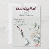 Pastel Pasen Eierenjacht Uitnodiging | Mooie & Fee (Voorkant)