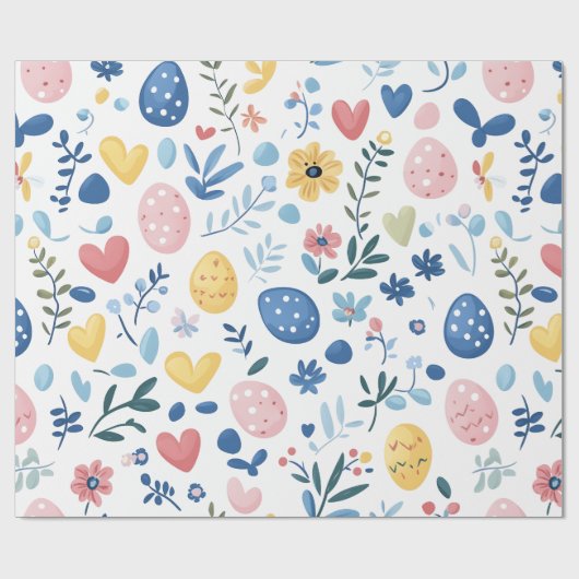 Pastel Pasen Grote print – 30" x 6' Roll Cadeaupapier (Vlak)