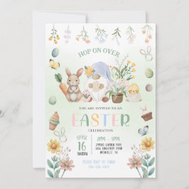 Pastel Pasen Konijn Gnome Eierenjacht Kaart