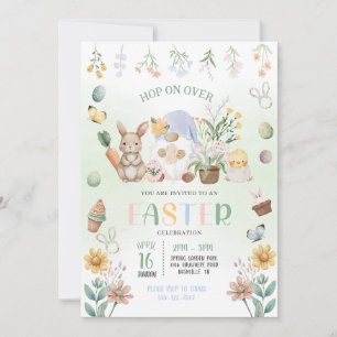 Pastel Pasen Konijn Gnome Eierenjacht Kaart