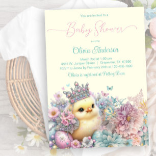 Pastel Pasen Kuiken Baby Shower Kaart