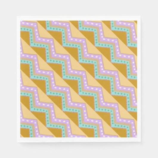 Pastel Pasen Zig Zag Patroon Servet (Voorkant)