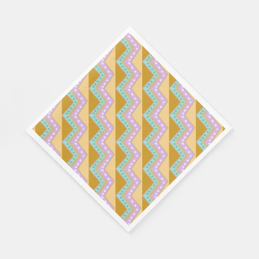 Pastel Pasen Zig Zag Patroon Servet (Hoek)