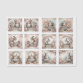 Pastel Pasenkonijnen voor Schelpen Decoupage Tissuepapier (Voorkant)