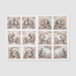 Pastel Pasenkonijnen voor Schelpen Decoupage Tissuepapier