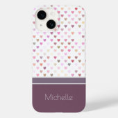 Pastel Passion Hearts Persoonlijke naam Case-Mate iPhone Case (Achterkant)