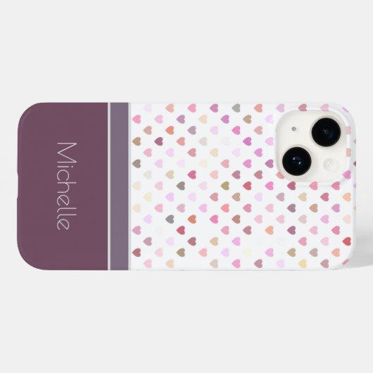 Pastel Passion Hearts Persoonlijke naam Case-Mate iPhone Case (Achterkant (horizontaal))