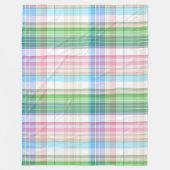 Pastel Pastel Blauw Groen Tartannen Patroon Fleece Deken (Voorkant)