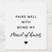 Pastel Pastel past bij mijn rol als getuige Wijn Etiket (Enkel label)