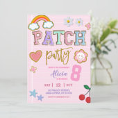 Pastel Patch Party Birthday Kaart (Staand voorkant)