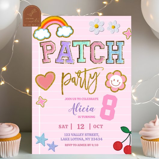 Pastel Patch Party Birthday Kaart
