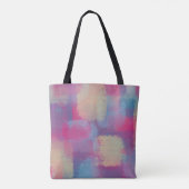 Pastel Patchwork Abstract Design Initialen Tote Bag (Achterkant)