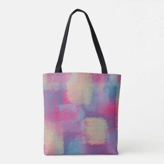 Pastel Patchwork Abstract Design Initialen Tote Bag (Achterkant)