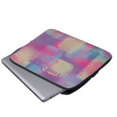 Pastel Patchwork Abstract ontwerp Laptop Sleeve (Voorkant onderkant)