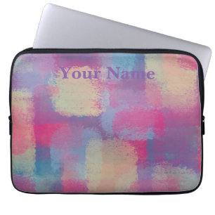 Pastel Patchwork Abstract ontwerp Laptop Sleeve