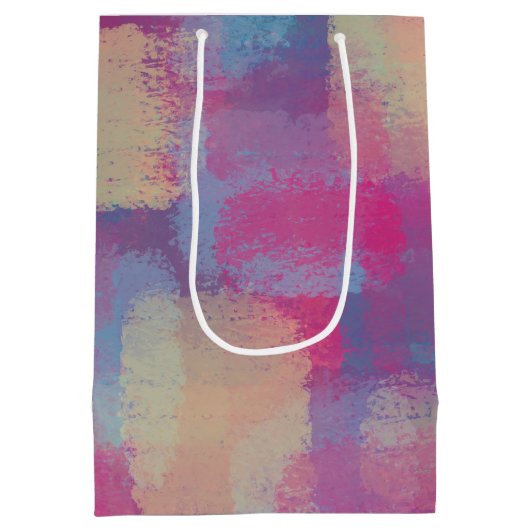 Pastel Patchwork Abstract ontwerp Medium Cadeauzakje (Achterkant)