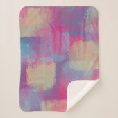 Pastel Patchwork Abstract ontwerp Sherpa Deken (Voorkant)