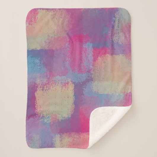 Pastel Patchwork Abstract ontwerp Sherpa Deken (Voorkant)