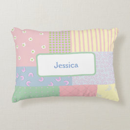 Pastel Patchwork Accent Kussen