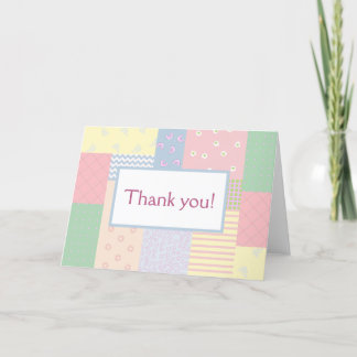 Pastel Patchwork Bedankkaart