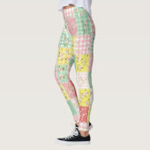 Pastel Patchwork Bloem Gingham Vintage Cottage Leggings (Links)