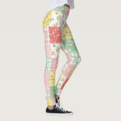 Pastel Patchwork Bloem Gingham Vintage Cottage Leggings (Rechts)
