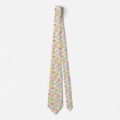 Pastel Patchwork Bloemengingham Vintage Cottage Stropdas (Voorkant)